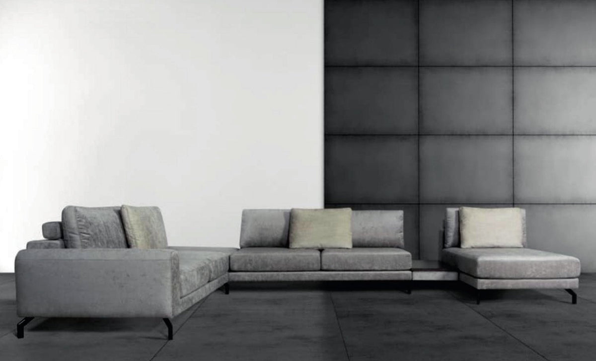 Canapé panoramique Vision en velours gris