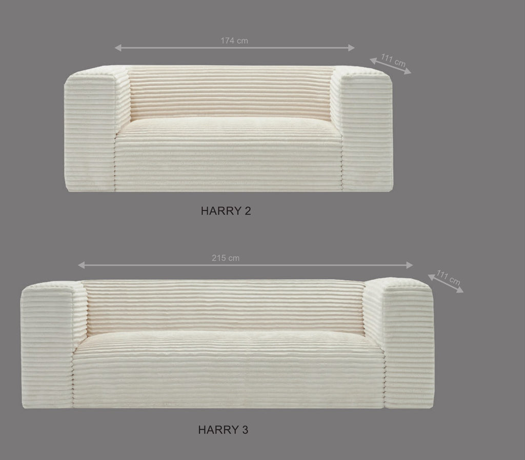 Canapé Harry 2 places (174 cm) et 3 places (215 cm), profondeur 111 cm